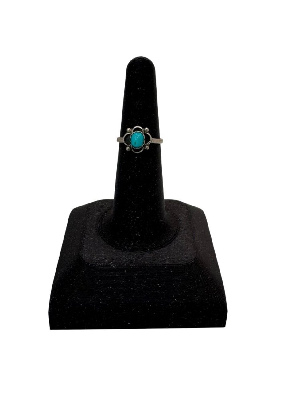 Navajo Southwest RIng Vintage Sterling Silver Turquoise Ring Size 4 Floral